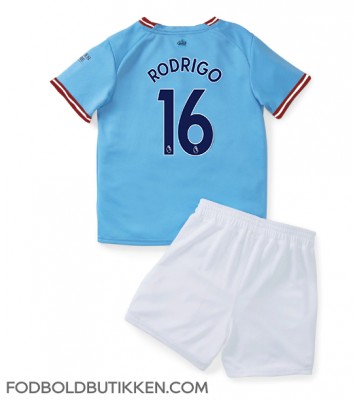 Manchester City Rodri Hernandez #16 Hjemmebanetrøje Børn 2022-23 Kortærmet (+ Korte bukser)